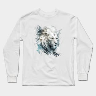 Lion Portrait Animal Painting Wildlife Outdoors Adventure Long Sleeve T-Shirt